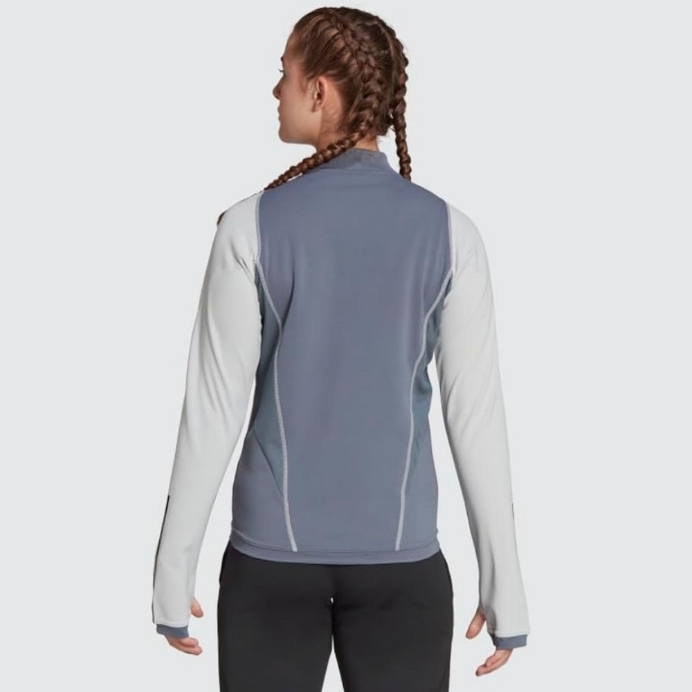Adidas Condivo 21 Youth Sz L 13-14 Training Blue Gray 1/4 Zip Top Pullover Shirt - Picture 2 of 7